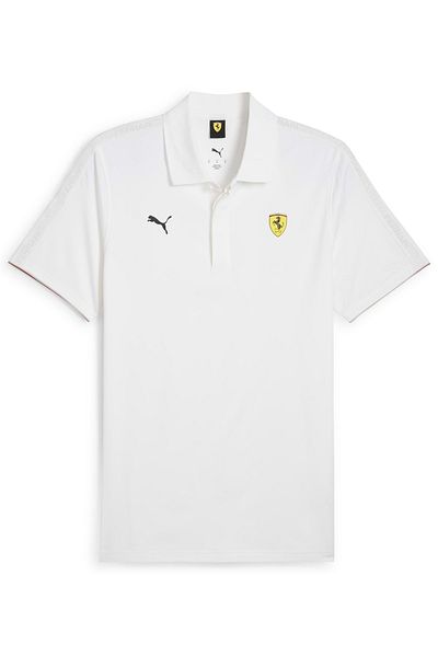 Puma 630185-04 Ferrari Race Cloudspun Polo Collar T-shirt Ανδρικό μπλουζάκι λευκό