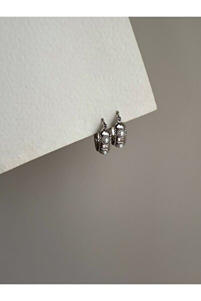 Owentis Steel Silver Antique Model Pearl Choma Earrings - Does Not Tarnish -