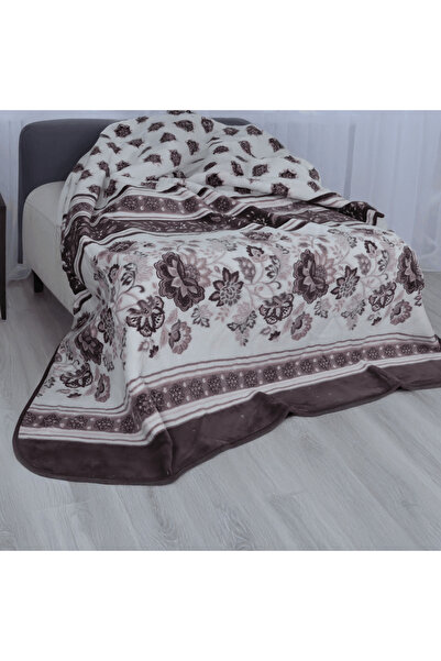 Brava Casa Royal Earth Blanket, Cream Brown, 220x240 cm, Soft, Warm, Oeko-Tex Certified, BravaCasa