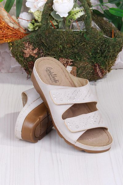 fort 160161   Beige Comfortable Flexible Anatomical Women's Slippers