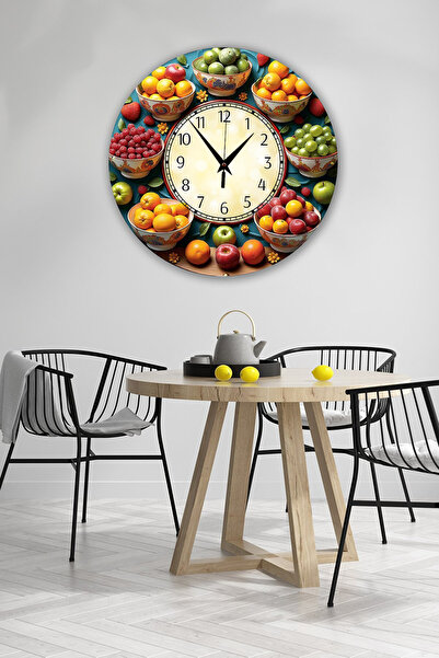 Bilge Lazer bilge Tasarım 2D GÖRÜNÜMLÜ MUTFAK Duvar Saati 35 x 35 CM