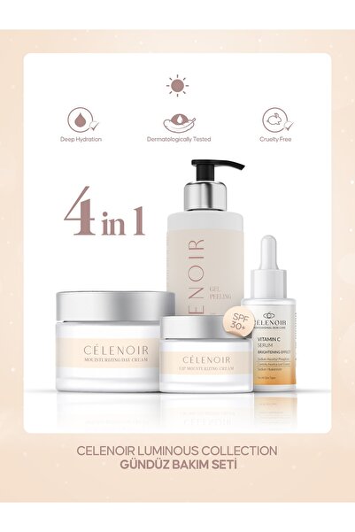 Celenoir Luminous Gündüz Bakım Seti – 4’lü Işıltı Veren Leke Karşıtı & Nemlen...
