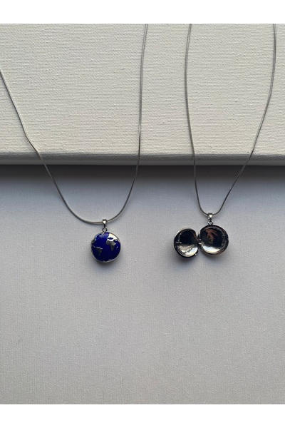 COLLECTİON Çelik Açılıp kapanabilen kapaklı dünya kolye