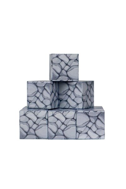 Mega Oyuncak Megacraft Magnetic Blocks 9 Pieces Dark Stone Block Patterned