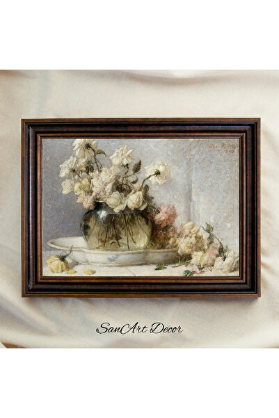 Sanart Pictură vintage cu rame, pictură în ulei, pictură înrămată, decor arti...