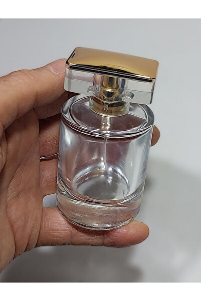 Durucam Cam Sprey Kolonya Parfüm Şişesi 50 ml -Boş Şişe 1 Adet şeffaf gold re...
