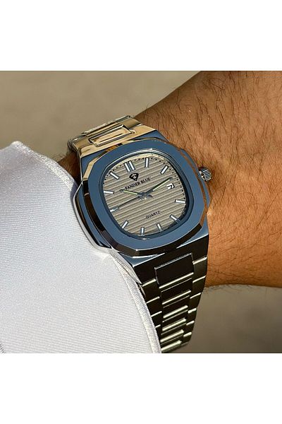 FANDER BLUE Vanderblue Traveler Watch with Silver Steel Strap and Green Dial