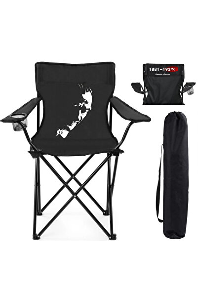 Toysan Katlanır Çantalı Rejisör Kamp Sandalyesi Siyah Atatürk Sonsuzluk 1881-...
