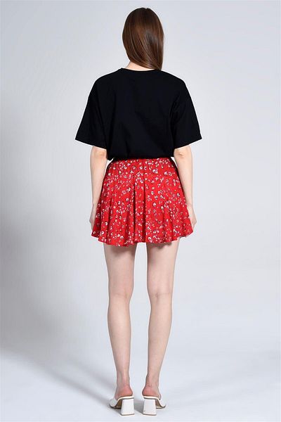 Cochines Shorts Skirt Summer Beach Mini Pleated Skirt