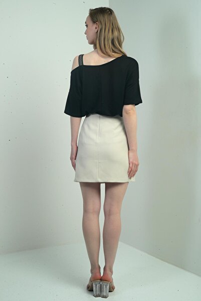 By Saygı Women's Cover Detailed Short Skirt