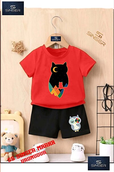 SS SİNSER تي شيرت برقبة دائرية مطبوع حسب الطلب للأطفال "OWL SNOW CALLIGRAPHY"...