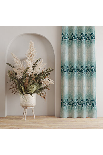 LadiesHome Dark Blue and Green Motif Curtain – Spacious & Aesthetic Touch 140...