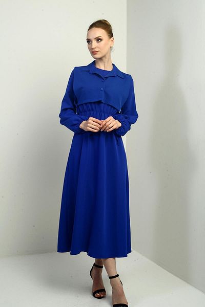By Saygı Rochie midi cu mânecă lungă, cu nasturi, pentru femei