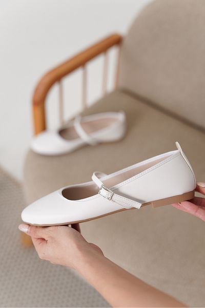 CİMİLİ SHOES Balerini de zi cu zi din satin pentru femei Balerina ortopedică cu vârf rotund