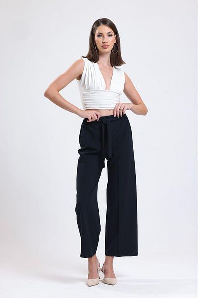 GUARAZ Women's High Waist Loose Cut Lycra Palazzo Pants