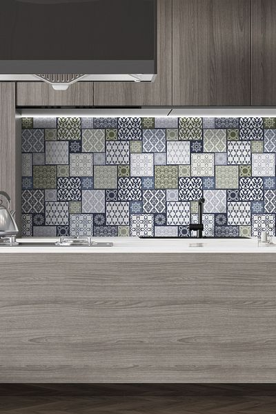 Pluswall Kitchen Countertop Foil, Tile Covering Foil, Japanese Style Tile Pattern |   60X120Cm