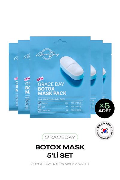 Grace Day X5 Advantageous Set - Botox Mask Containing Retinol and Egf Grace Day Botox Mask Pack