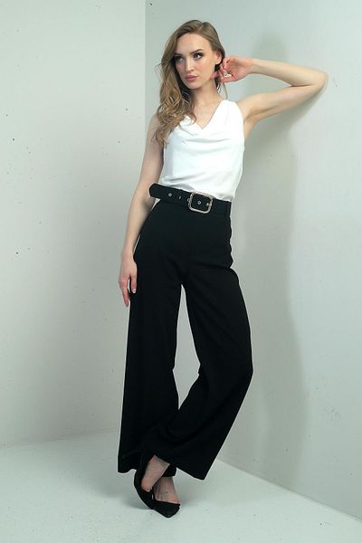 By Saygı Women's Scuba Crepe Lycra Palazzo Trousers