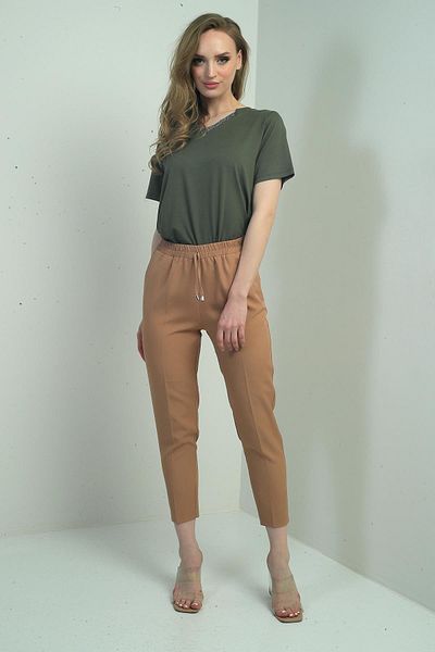 By Saygı Pantaloni de damă cu talie elastică și buzunare laterale