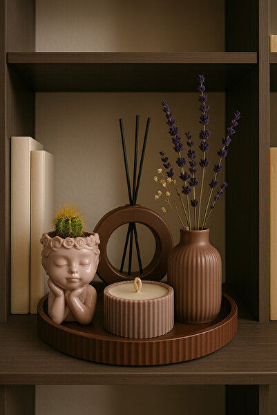 meandme 5 Parça Mumluk, Oda Kokusu, Vazo, Saksı Sunum Seti ROAS Serisi