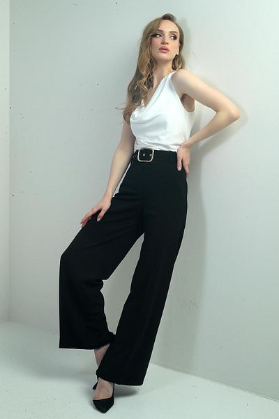 By Saygı Women's Scuba Crepe Lycra Palazzo Trousers