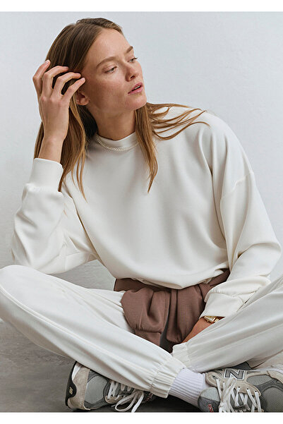 Mavi White Modal Sweatshirt - Lux Touch Tencel, 168837 -70057