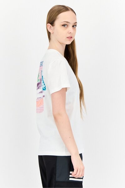 adidas قميص رياضي نسائي بأكمام قصيرة من X Terrex للأنشطة الخارجية، أبيض