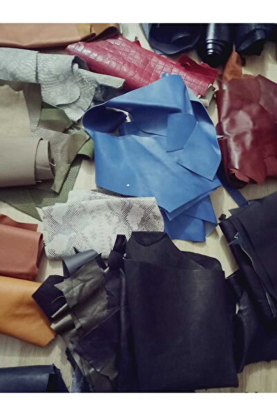 hoaryage Crazy Deri, Kalın Hakiki Deri Parçaları Karışık Ebatlarda, Çanta Cüzdanlık Yarım Kilo