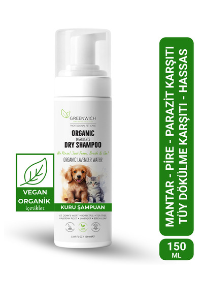 Greenwich Zero Point of Beauty Kuru Şampuan 150 ml | Çene Aknesi Tüy Dökülme Parazit Pire Mantar Karşıtı | Pati Kedii