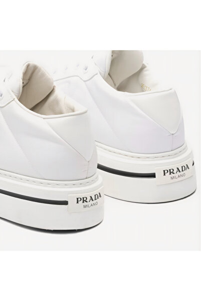 Prada Sport Macro Re-Nylon White Platform Sole Men's Sneaker