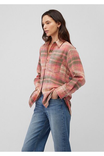 Mavi Cămașă portocalie în carouri Loose Fit / Loose Relaxed Fit 1210609 -85860