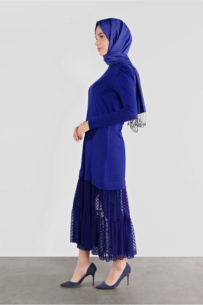 Alvina Point Patterned Towel Detailed Knitting Tunic 41018