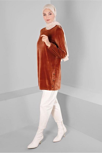 Alvina VELVET TUNIC WITH ELASTIC HANDLE 43447