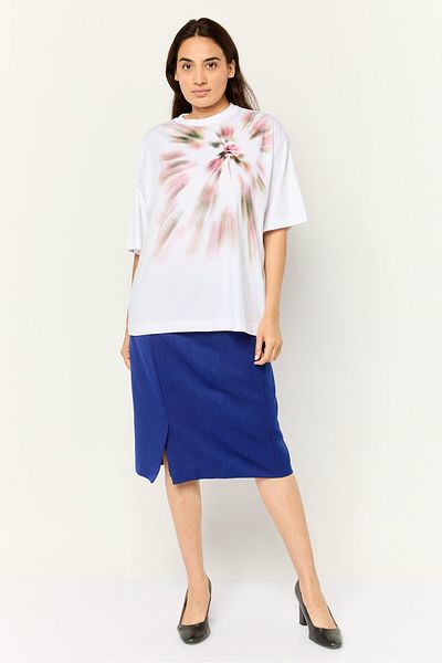 Esprit Women Crew Neck Short Sleeves Tie Dye T-shirt, White