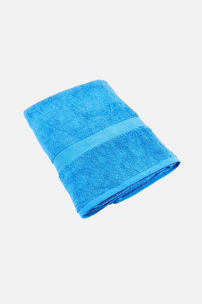 COTTON HOME Textured Bath Towel, Blue