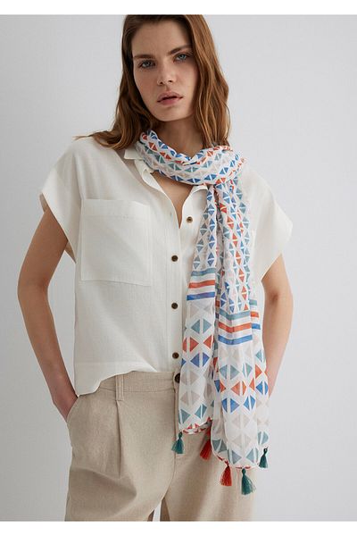 Mavi Patterned Shawl - Model 1912670 -70007