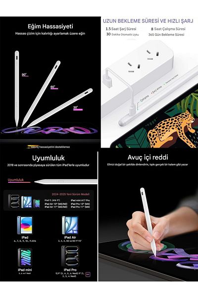 UnDePlus iPad 11/10Th Generation A16 9/8/7 10.2 Air/Pro 4/5/6 11/13Inch Compatible Palm Rejection Touch Drawing Pen