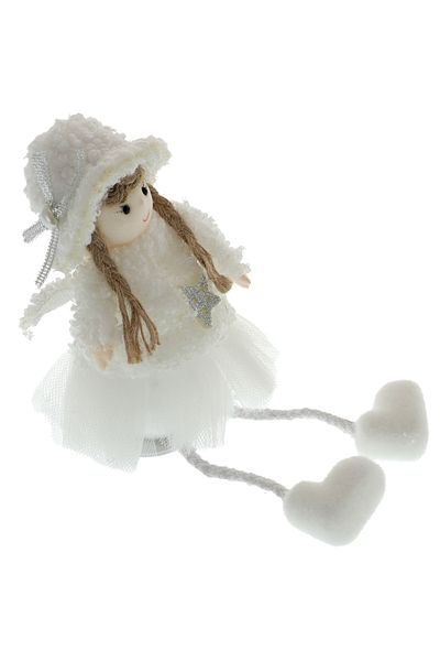 GiftExpress White textile girl figurine