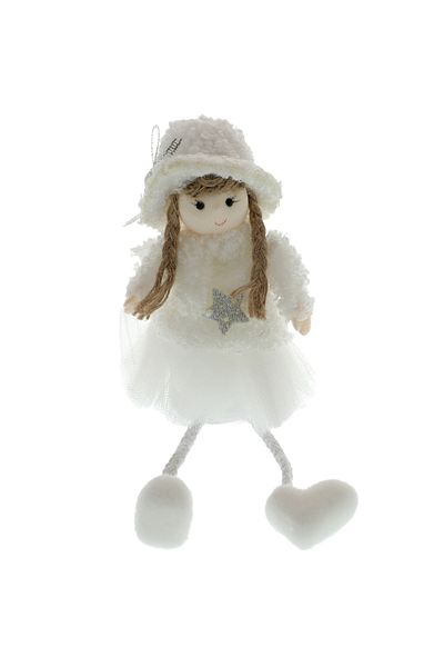 GiftExpress White textile girl figurine