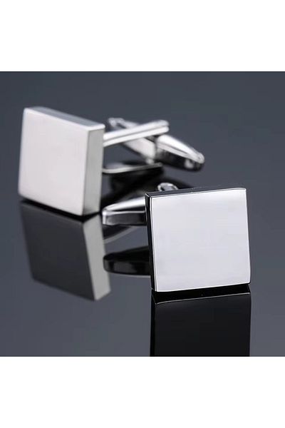 delis Shirt buttons, BN029, square pattern, Silver