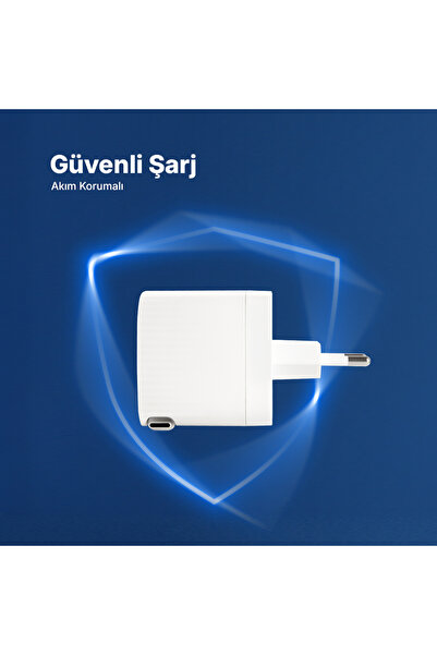 Ttec SmartCharger GAN 65W PD Seyahat Hızlı Şarj Aleti USB-C + Dahili PD 65W 70cm USB-C Şarj Kablosu