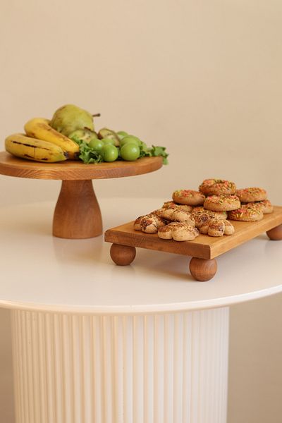 justwood طقم أطباق تقديم الكيك المستطيلة الخشبية 29/12 لوكا و17 × 30 سم من ريسوس