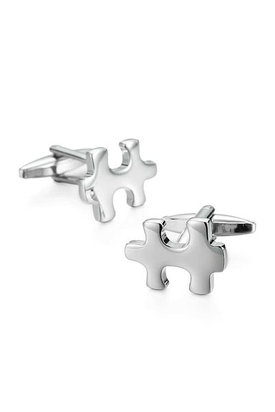 delis Shirt buttons, BN006, puzzle pattern, Silver