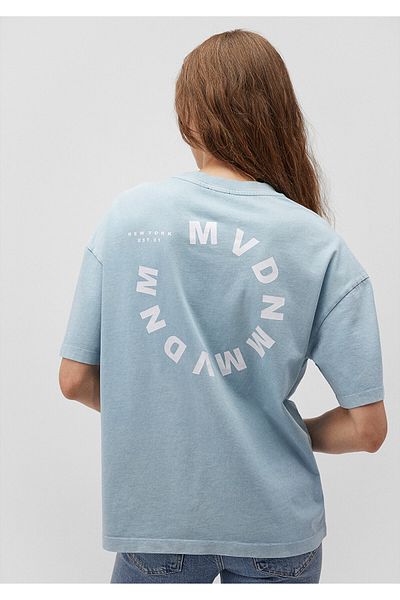 Mavi Tricou cu croiala larga cu imprimeu pe spate - 1612663 -70803