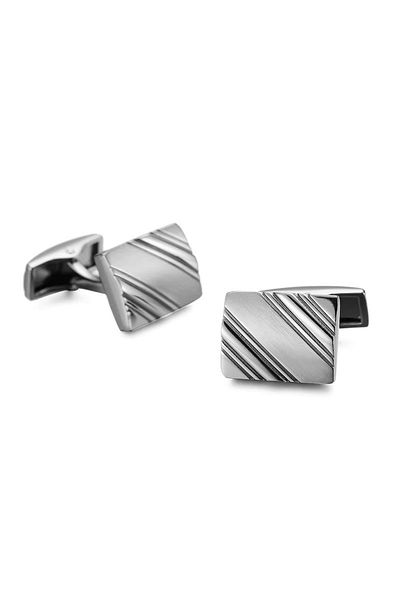 delis Shirt buttons, BN011, rectangular pattern, Silver/Black