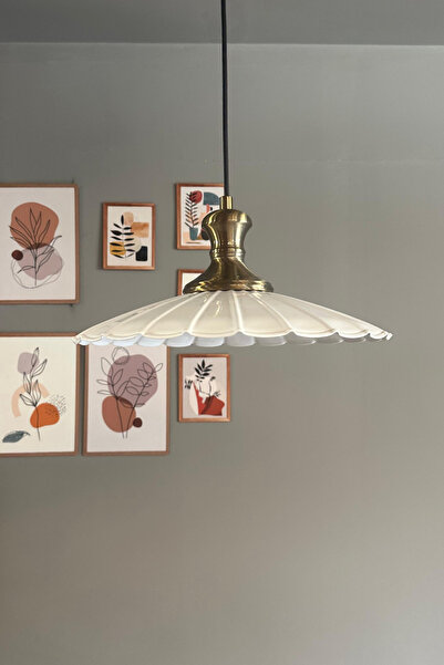 Bamyum Risso Beyaz Metal Büyük Avize Eskitme Tokmak Başlık Tekli Rustik Cafe ...