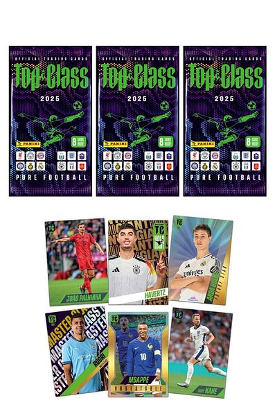 Toyika Panini Top Class 2025 Mega Starter Set (Album + 24 Cards + 3 Holo Cards + Guide)