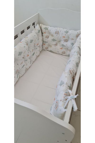 yasetex tasarım 70 X 130 - Baby Crib Edge Protection Set - 40 cm Height, Washable