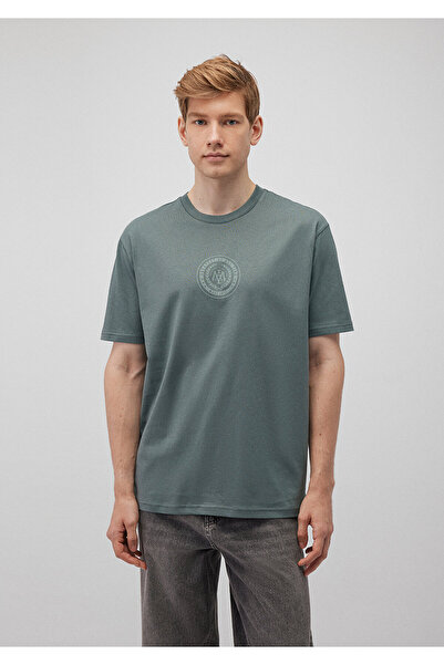 Mavi Zöld pecsét logóval nyomtatott laza szabású póló - 0612312 -71577