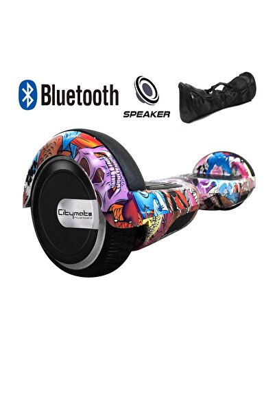 CityMate Smart Balance Elektrikli Kaykay Hoverboard Çanta Hediyeli Bluetooth Hoparlörlü Desenli